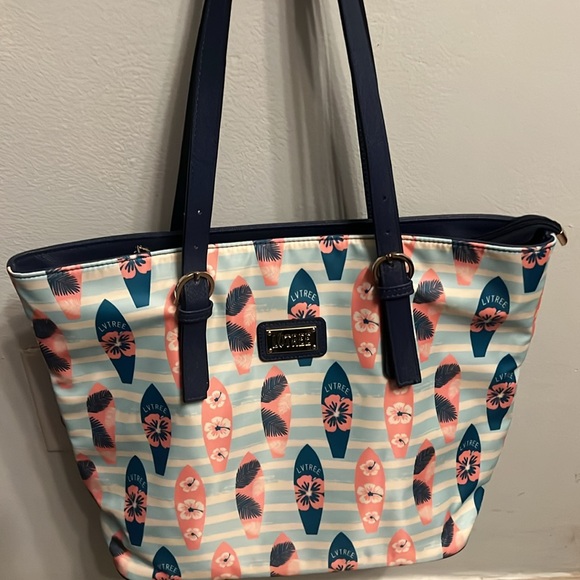 Lvtree tote  blue and pink with surfboards - Picture 4 of 10
